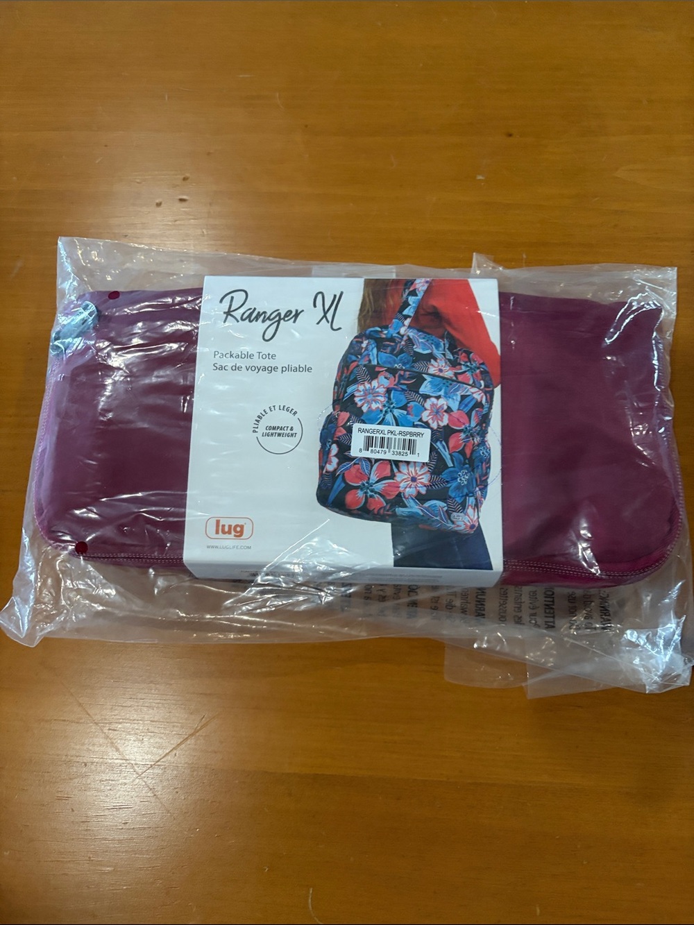 Lug Ranger XL Packable Tote Bag Raspberry - Picture 2 of 2